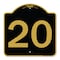 Signmission Designer Series Sign-Sign W/ Number 20, Black & Gold Aluminum Sign, 18" x 18", BG-1818-22902 A-DES-BG-1818-22902 - alternate 1